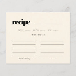 Eenvoudige elegante & chique Cream recept kaart
