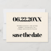 Eenvoudige elegante & chique crème Bewaar de datum Save The Date (Voorkant)