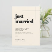 Eenvoudige elegante & chique crème Net getrouwd Aankondiging (Staand voorkant)