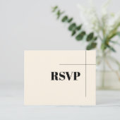 Eenvoudige elegante chique crème RSVP Briefkaart (Staand voorkant)