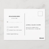 Eenvoudige elegante chique crème RSVP Briefkaart (Achterkant)