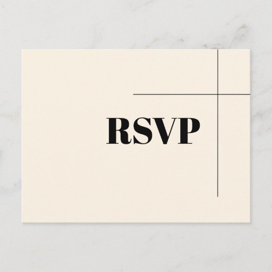 Eenvoudige elegante chique crème RSVP Briefkaart (Voorkant)