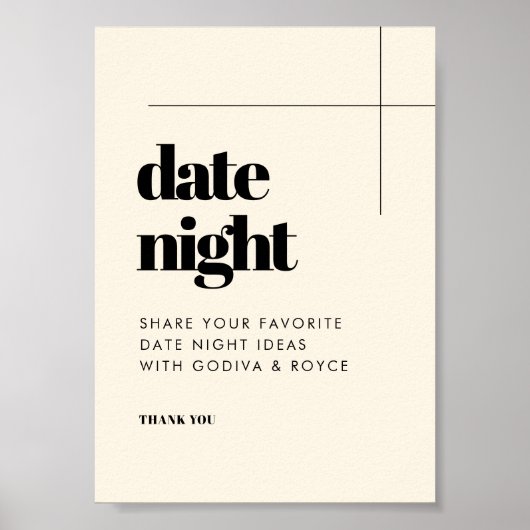 Eenvoudige elegante & chique Date nacht ideeën tek Poster (Voorkant)