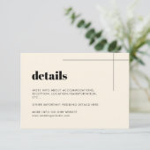 Eenvoudige elegante & chique detailskaart informatiekaartje (Staand voorkant)