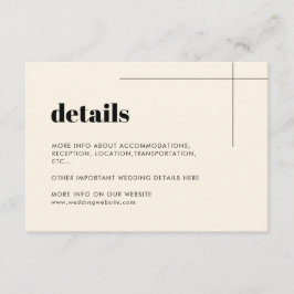 Eenvoudige elegante & chique detailskaart informatiekaartje