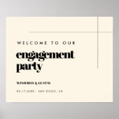 Eenvoudige elegante & chique Engagement party welk Poster (Voorkant)