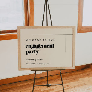 Eenvoudige elegante & chique Engagement party welk Poster