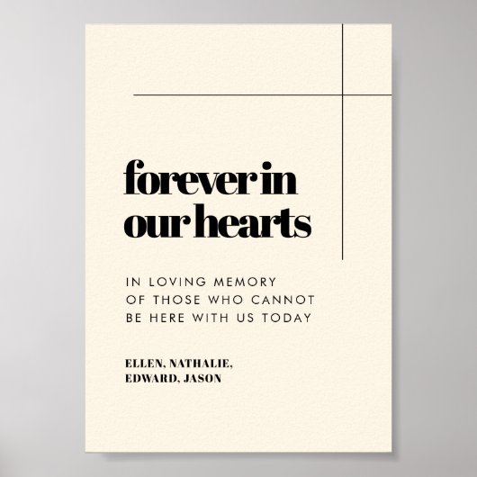 Eenvoudige elegante & chique Forever in ons harten Poster (Voorkant)