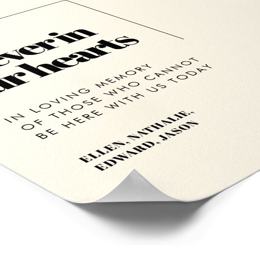 Eenvoudige elegante & chique Forever in ons harten Poster (Hoek)