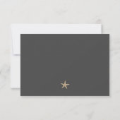 Eenvoudige Elegante Chique Gouden Folie Starfish m RSVP Kaartje (Achterkant)