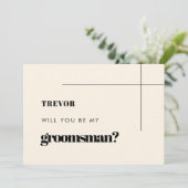 Eenvoudige elegante & chique Groomsman-voorstelkaa Kaart (Staand voorkant)