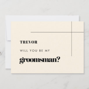 Eenvoudige elegante & chique Groomsman-voorstelkaa Kaart
