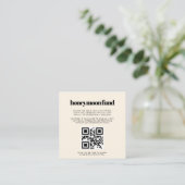 Eenvoudige elegante & chique Honeymoon fonds QR-co Informatiekaartje (Staand voorkant)