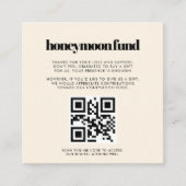 Eenvoudige elegante & chique Honeymoon fonds QR-co Informatiekaartje (Voorkant)