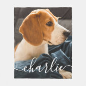 Eenvoudige Elegante Chique Huisdier Foto Fleece De Deken (Voorkant)