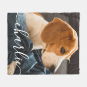 Eenvoudige Elegante Chique Huisdier Foto Fleece De Deken (Voorkant (Horizontaal))