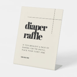 Eenvoudige elegante & chique luier Raffle Reclamebord Met Voetstuk