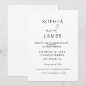 Eenvoudige elegante chique minimalistische bruilof kaart (Voorkant / Achterkant)