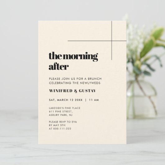 Eenvoudige elegante & chique ochtend na de brunch kaart (Staand voorkant)