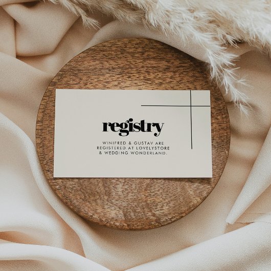 Eenvoudige elegante & chique trouwregisterkaart informatiekaartje