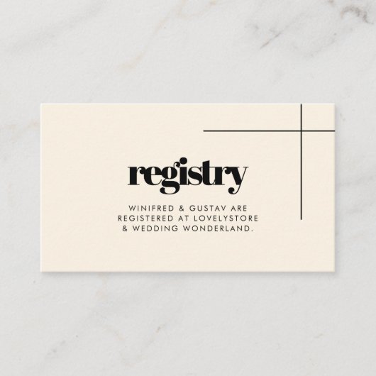 Eenvoudige elegante & chique trouwregisterkaart informatiekaartje (Voorkant)