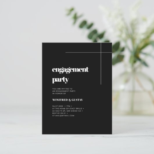 Eenvoudige elegante & chique uitnodiging van de ve (Staand voorkant)