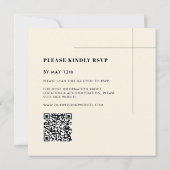 Eenvoudige elegante & chique vierkante bruiloft kaart (Achterkant)