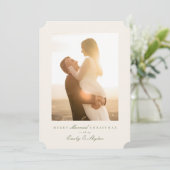 Eenvoudige elegante collage Vrolijk getrouwd Kerst Feestdagenkaart (Staand voorkant)