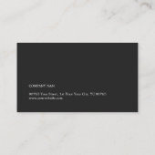 Eenvoudige Elegante consultant voor zwart-wit Visitekaartje (Achterkant)