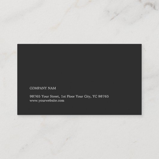 Eenvoudige Elegante consultant voor zwart-wit Visitekaartje (Achterkant)