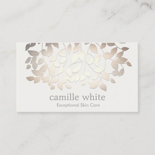 Eenvoudige Elegante Cosmetologie Faux Gold Leaves  Visitekaartje (Voorkant)