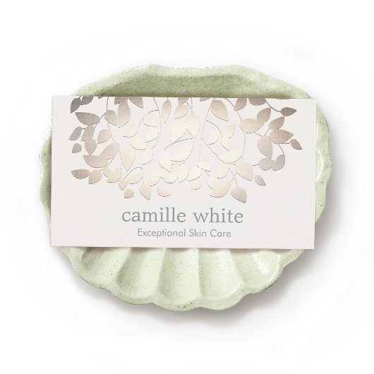 Eenvoudige Elegante Cosmetologie Faux Gold Leaves  Visitekaartje