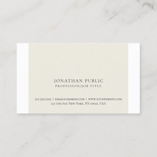 Eenvoudige elegante Creative Plain Professional Mo Visitekaartje (Achterkant)