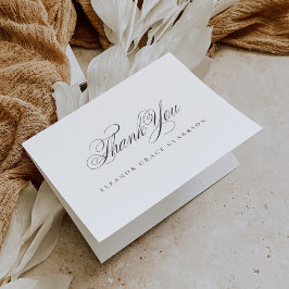 Eenvoudige Elegante Cross Script kalligrafie doop Bedankkaart