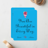 eenvoudige elegante cute valentijnskaart, Zoet voo Notitiekaartje (Voorkant / Achterkant in situ)