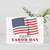 Eenvoudige Elegante Dag van de Arbeid met de vlag Bedankkaart (Staand voorkant)