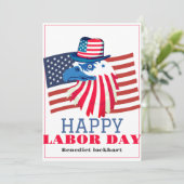 Eenvoudige Elegante Dag van de Arbeid met de vlag Bedankkaart (Staand voorkant)