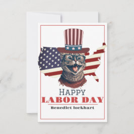 Eenvoudige Elegante Dag van de Arbeid met de vlag  Bedankkaart