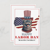 Eenvoudige Elegante Dag van de Arbeid met de vlag  Bedankkaart (Voorkant / Achterkant)