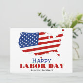 Eenvoudige Elegante Dag van de Arbeid met de vlag Bedankkaart (Staand voorkant)