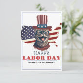 Eenvoudige Elegante Dag van de Arbeid met de vlag  Bedankkaart (Staand voorkant)