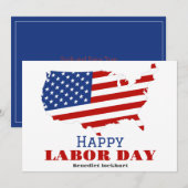 Eenvoudige Elegante Dag van de Arbeid met de vlag  Bedankkaart (Voorkant / Achterkant)