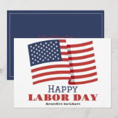 Eenvoudige Elegante Dag van de Arbeid met de vlag Bedankkaart (Voorkant / Achterkant)