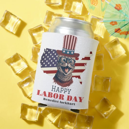Eenvoudige Elegante Dag van de Arbeid met de vlag  Blikjeskoeler (Insitu Zomer)