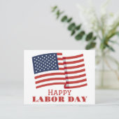 Eenvoudige Elegante Dag van de Arbeid met de vlag  Briefkaart (Staand voorkant)