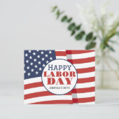 Eenvoudige Elegante Dag van de Arbeid met de vlag Briefkaart (Staand voorkant)