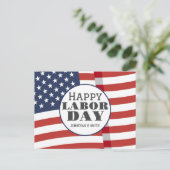 Eenvoudige Elegante Dag van de Arbeid met de vlag  Briefkaart (Staand voorkant)