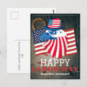 Eenvoudige Elegante Dag van de Arbeid met de vlag  Briefkaart (Voorkant / Achterkant)