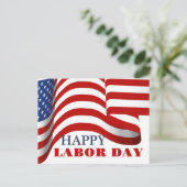 Eenvoudige Elegante Dag van de Arbeid met de vlag  Briefkaart (Staand voorkant)