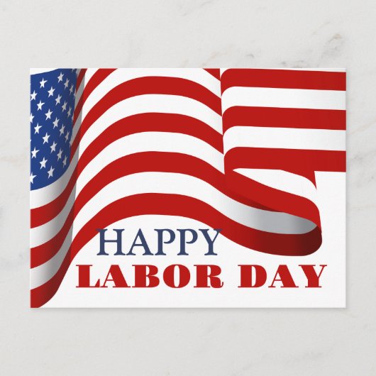 Eenvoudige Elegante Dag van de Arbeid met de vlag  Briefkaart (Voorkant)